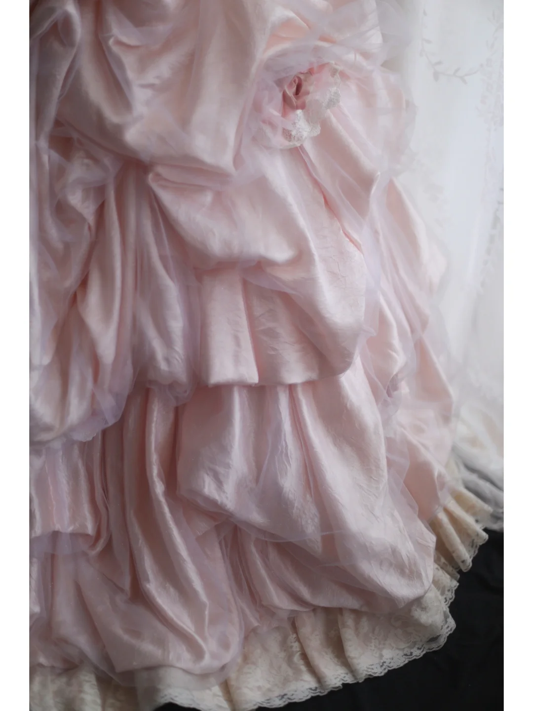 Impresionante vestido de fiesta largo sin tirantes con encaje de tul y satén, flores, para graduación, fiesta o noche GG2578