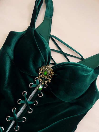 Vestido largo de terciopelo verde oscuro con escote corazón y corte sirena, para fiesta de graduación o de noche, GG2580