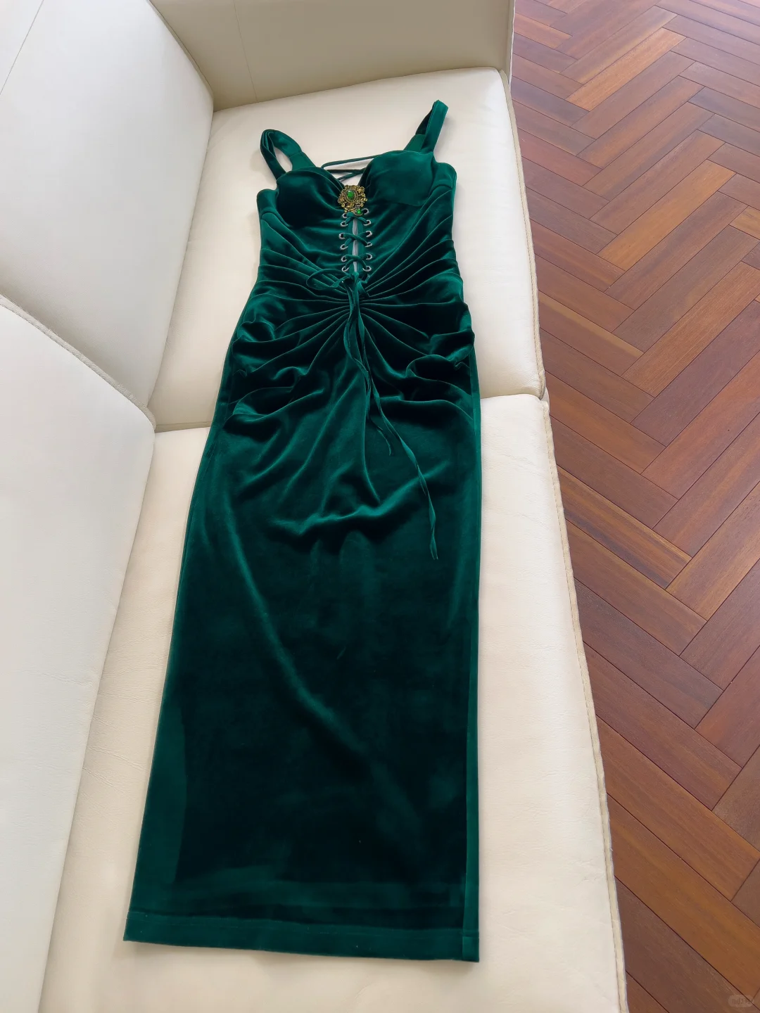 Vestido largo de terciopelo verde oscuro con escote corazón y corte sirena, para fiesta de graduación o de noche, GG2580