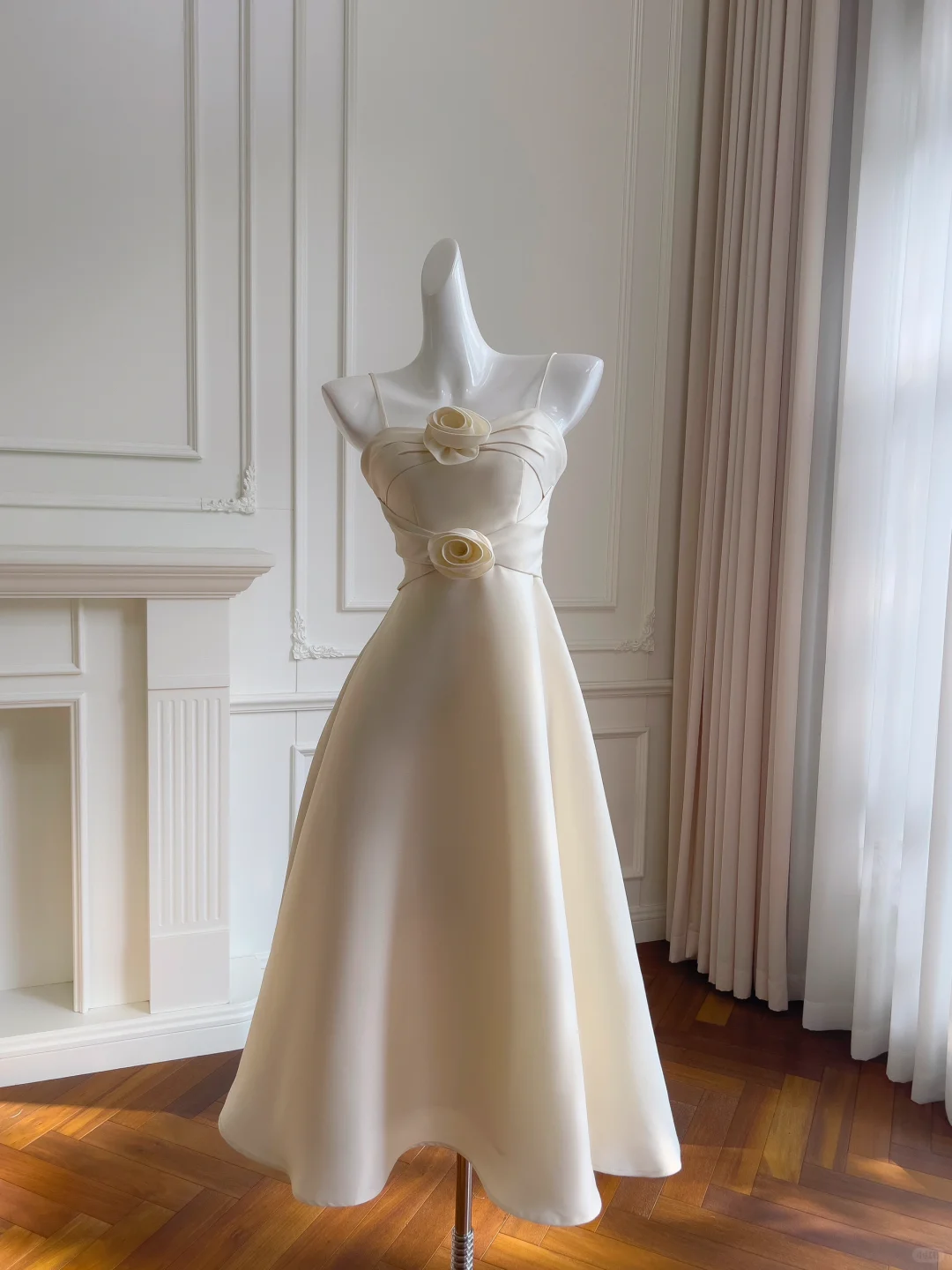 Classy A Line Spaghetti Straps Satin Long Prom Dress, Party Dress, Evening Dress GG2584