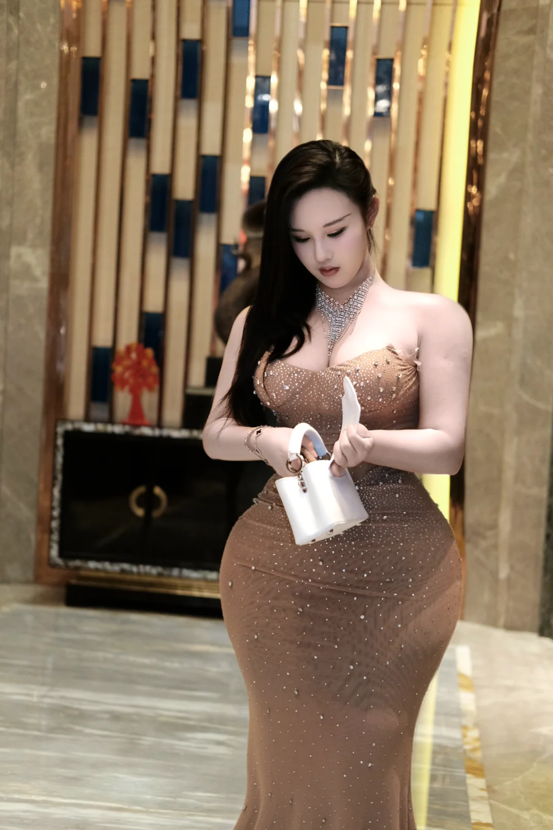 Vestido de fiesta largo de sirena, sexy, sin tirantes, de gasa con cuentas, para graduación, noche, GG2595