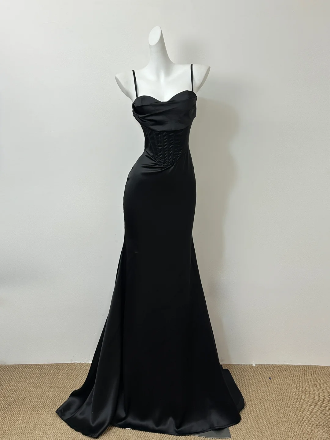 Classy Mermaid Spaghetti Straps Satin Long Prom Dress, Party Dress, Evening Dress GG2597