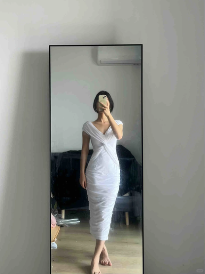 Vestido de fiesta largo de satén con escote en V y corte sirena, elegante, para graduación, noche, GG2598
