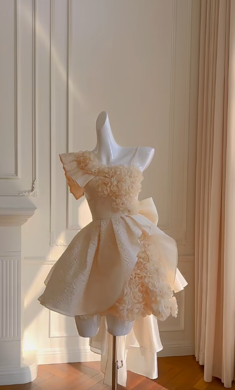 Vestido corto de fiesta, de satén, con tirantes finos, corte A y lazo, para regreso a casa y cumpleaños, GG2618