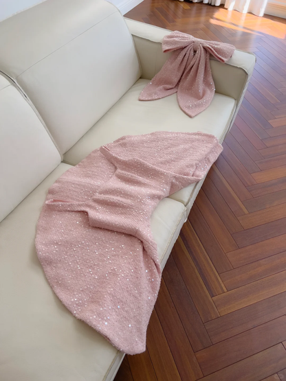Vestido corto de fiesta, de satén rosa, con tirantes finos, espalda de lentejuelas y lazo, corte A, para regreso a casa y cumpleaños, GG2621