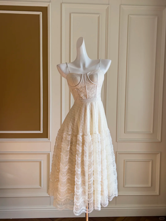 Vestido de fiesta, de noche y satén con tirantes finos, corte A, tul, largo hasta la rodilla, GG2634