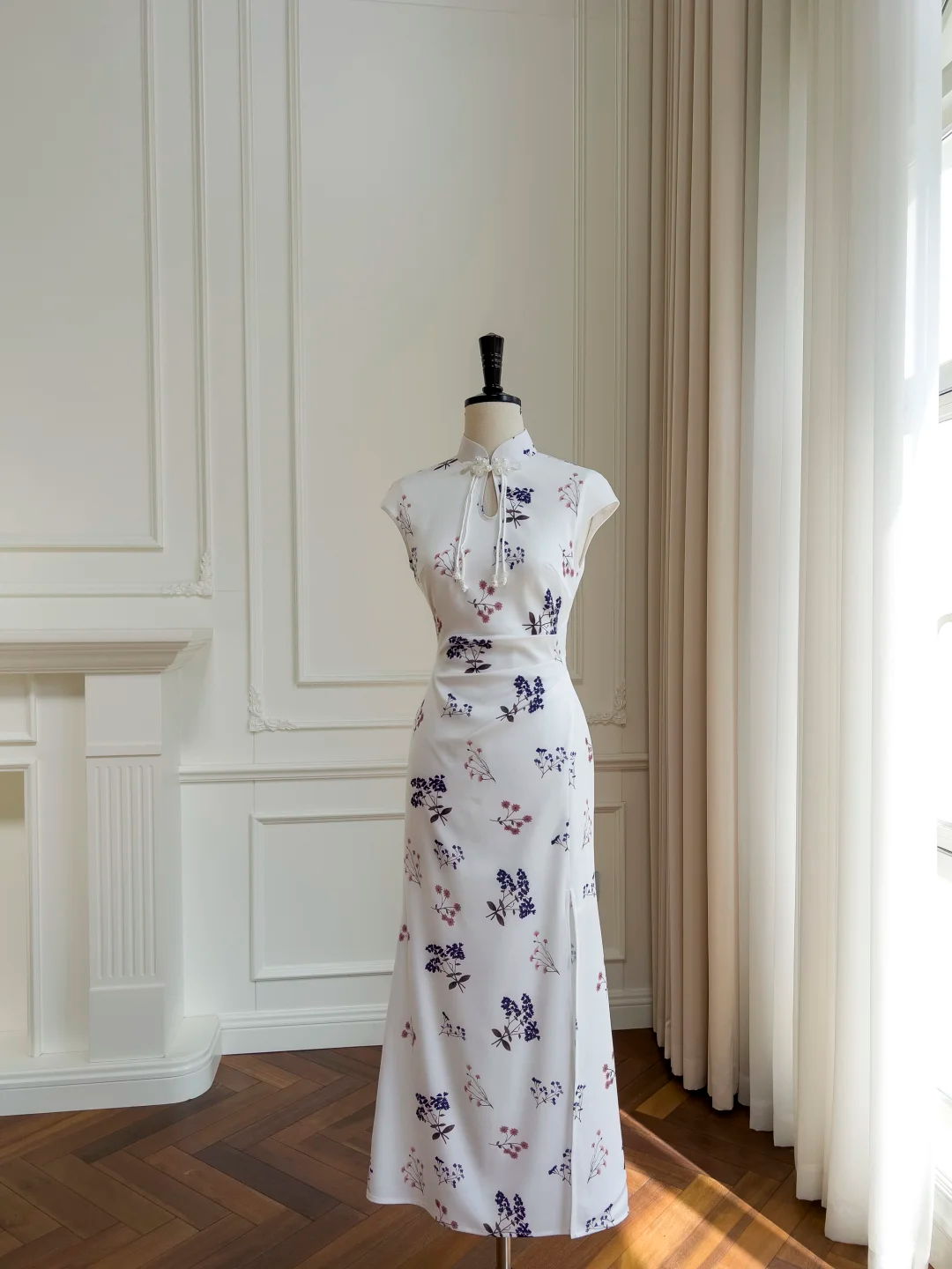 Impresionante vestido largo de fiesta, de noche y de satén con cuello mandarín y corte sirena GG2660