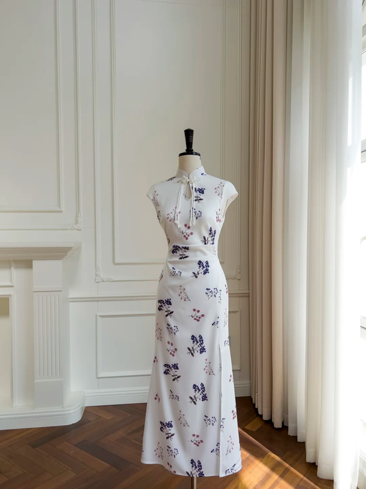 Impresionante vestido largo de fiesta, de noche y de satén con cuello mandarín y corte sirena GG2660