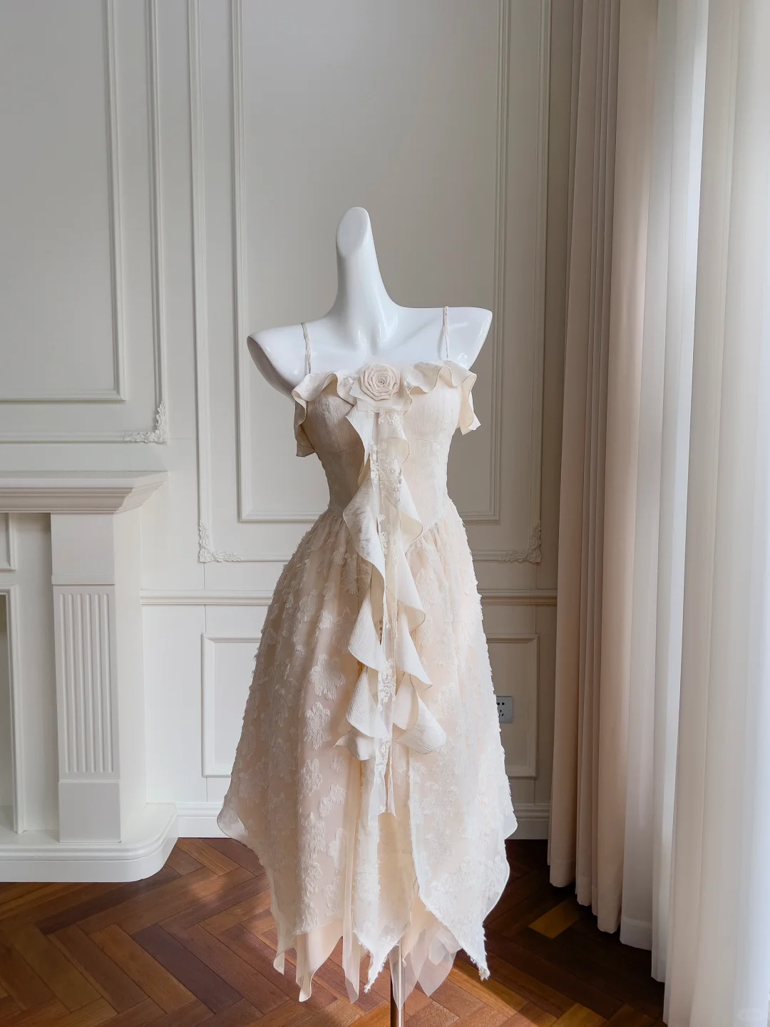 Vestido largo de satén con tirantes finos, corte en A, para fiesta de graduación o de noche (GG2669)