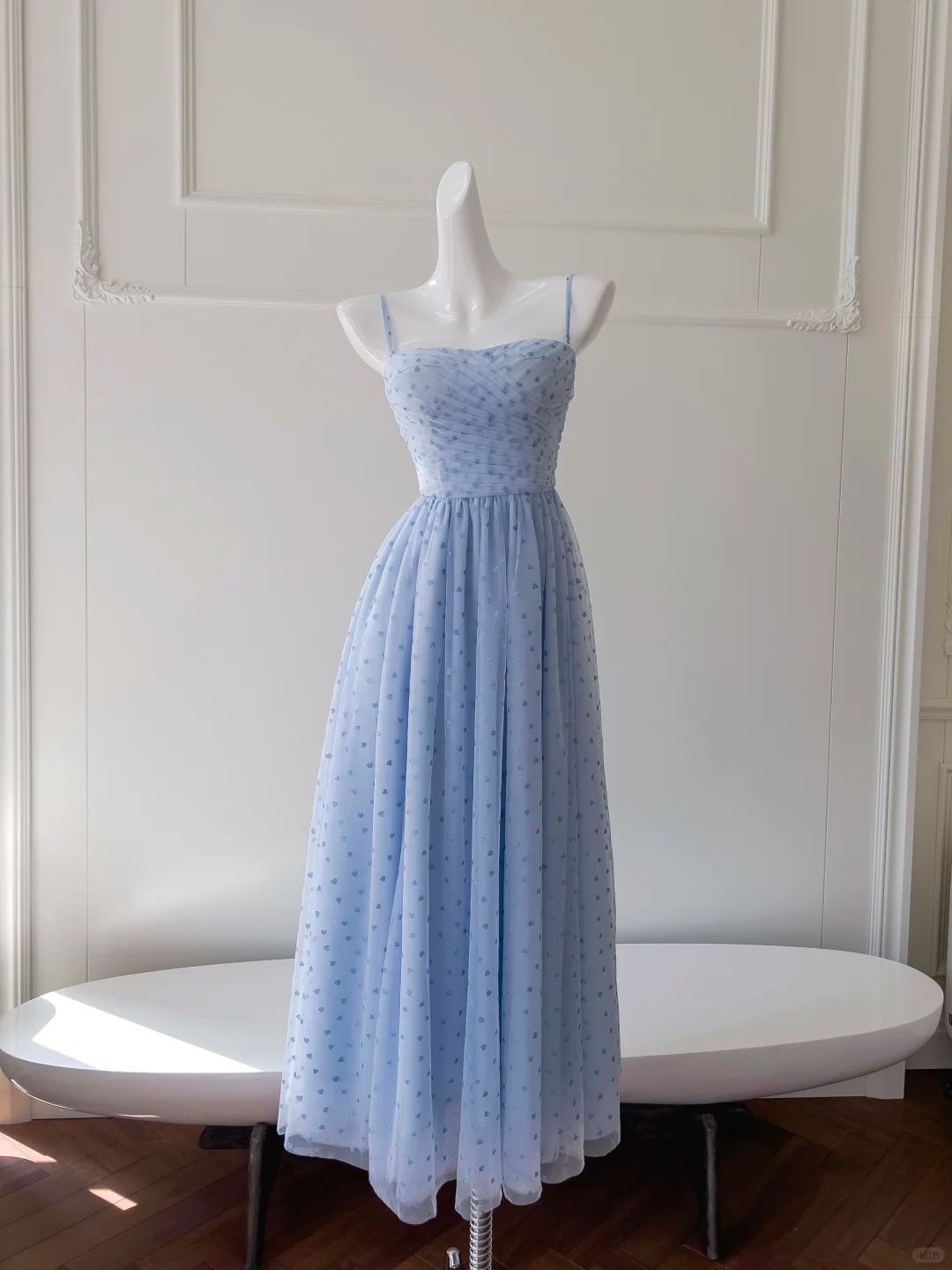 Vestido largo de satén con tirantes finos, corte en A, para fiesta de graduación o de noche (GG2690)