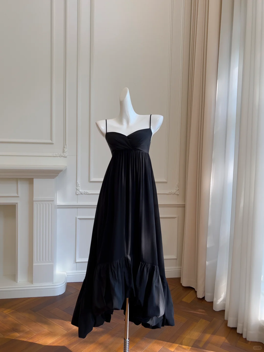 Vestido largo de satén con tirantes finos, corte A, para fiesta de graduación o de noche, GG2695