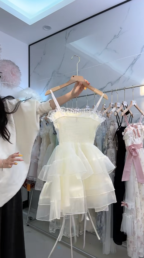 Vestido de fiesta corto de satén y gasa con tirantes finos, corte princesa, para regreso a casa y cumpleaños GG2703