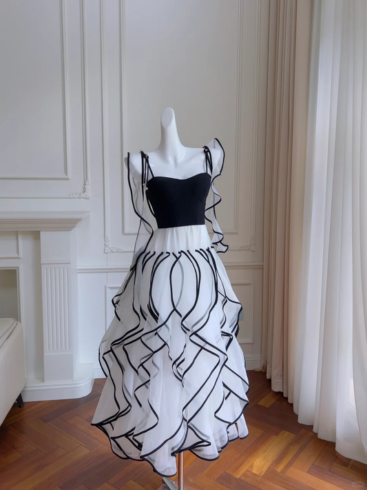 Vestido largo de satén de gasa con tirantes finos, corte A, para fiesta de graduación o de noche, GG2713