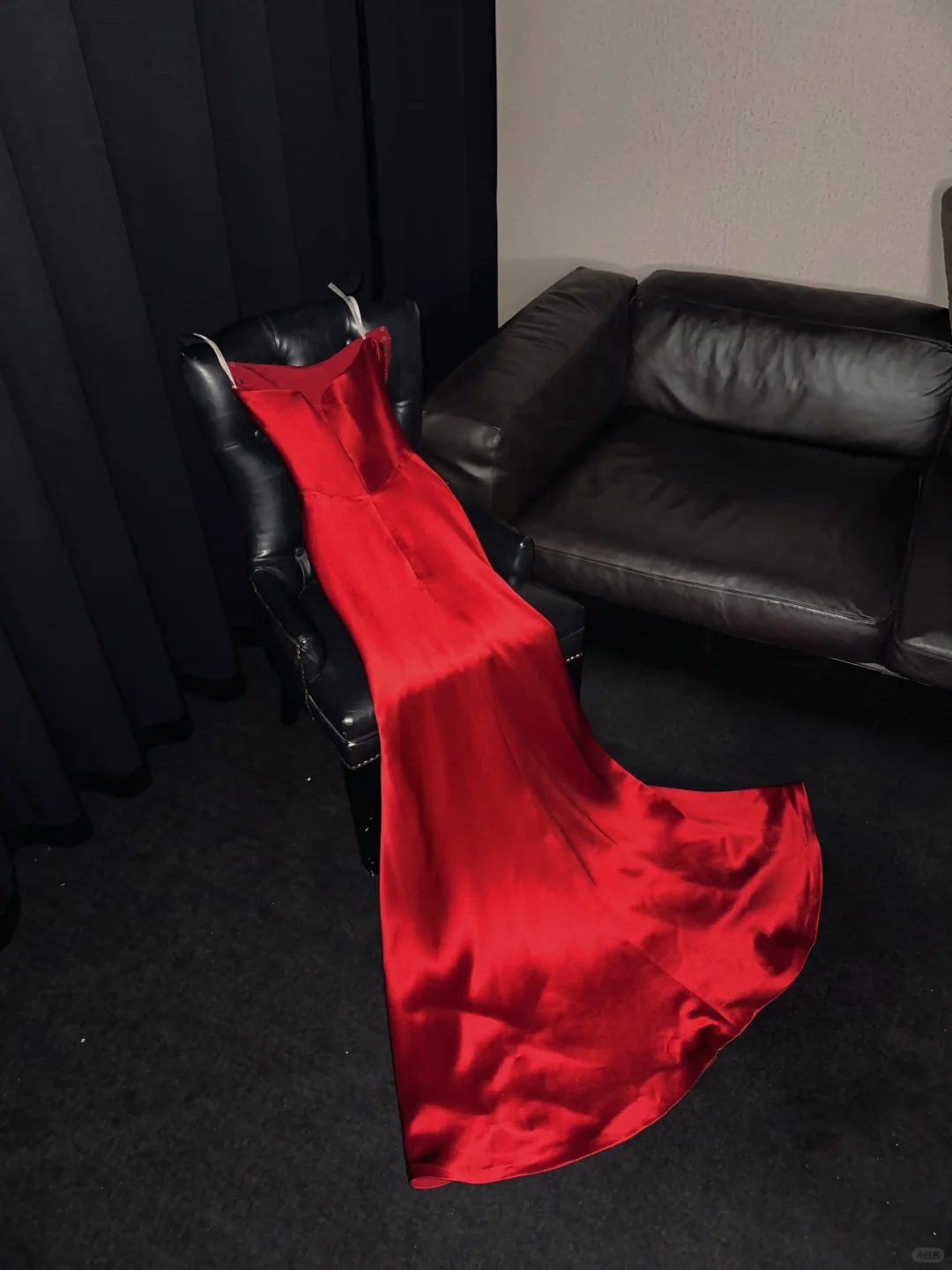 Vestido de fiesta largo de satén rojo con tirantes finos, corte A, GG2724