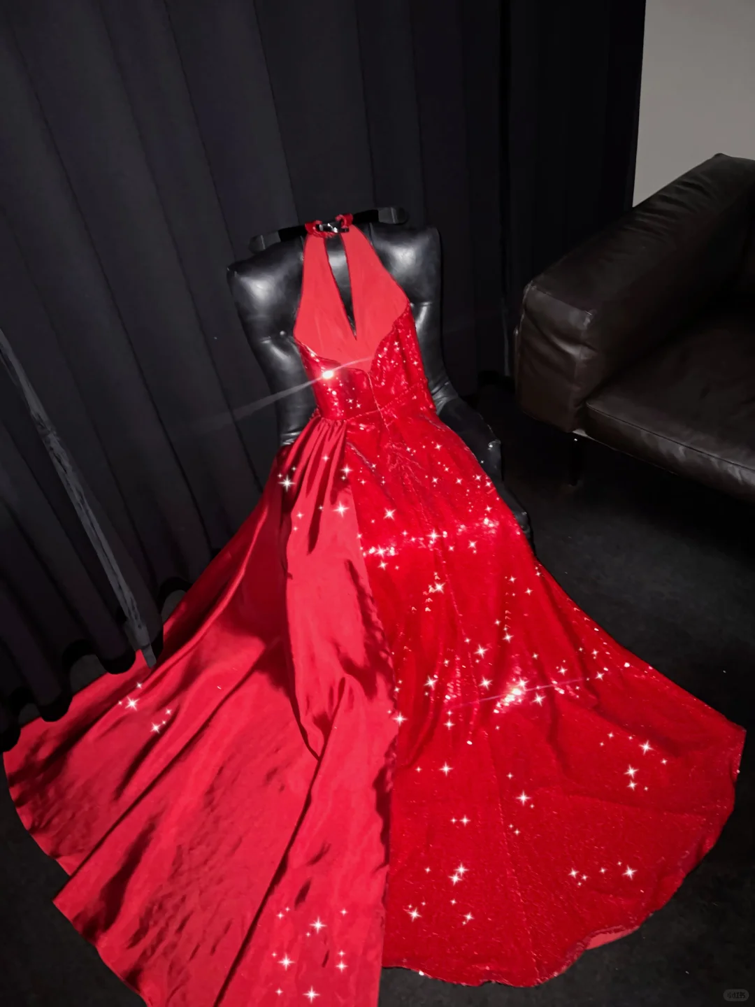 Vestido largo de satén rojo con lentejuelas y escote en V, corte A, sexy, para fiesta de graduación o de noche, GG2726