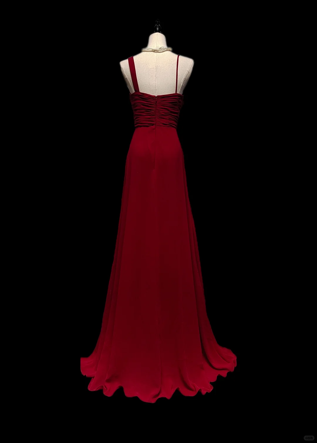Elegante vestido largo de fiesta, de noche y de gasa burdeos con tirantes finos, corte A, flores, GG2737