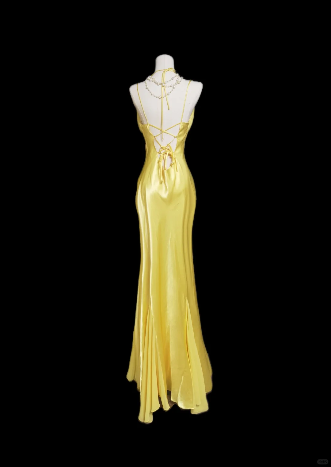 Vestido de fiesta largo de satén amarillo con escote en V y corte sirena, elegante, para graduación, noche o cualquier ocasión especial, GG2739