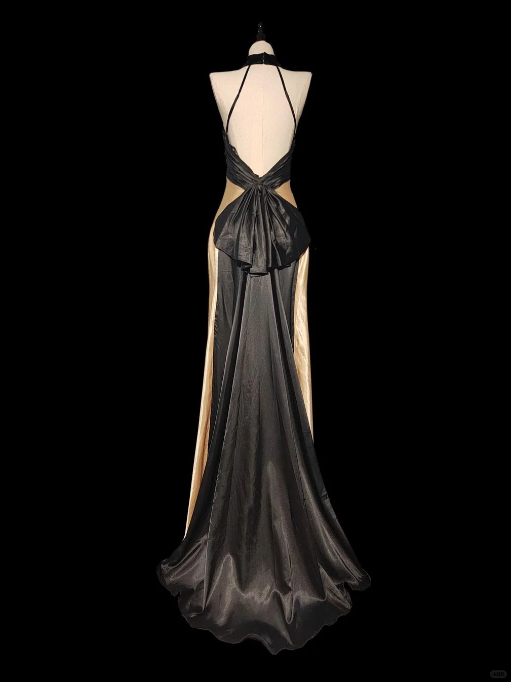 Vestido de fiesta vintage de satén con escote halter y espalda descubierta, estilo sirena, GG2740