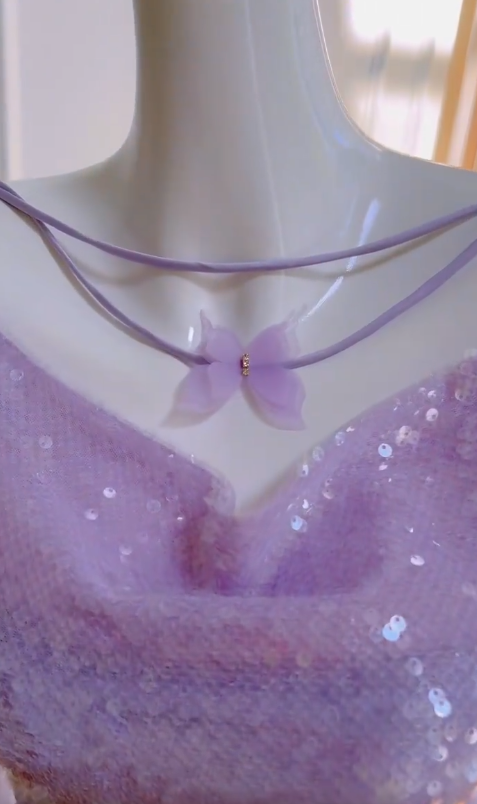 Vestido largo de tul con lentejuelas lila, escote barco y corte sirena brillante, para fiesta de graduación o de noche, GG2773