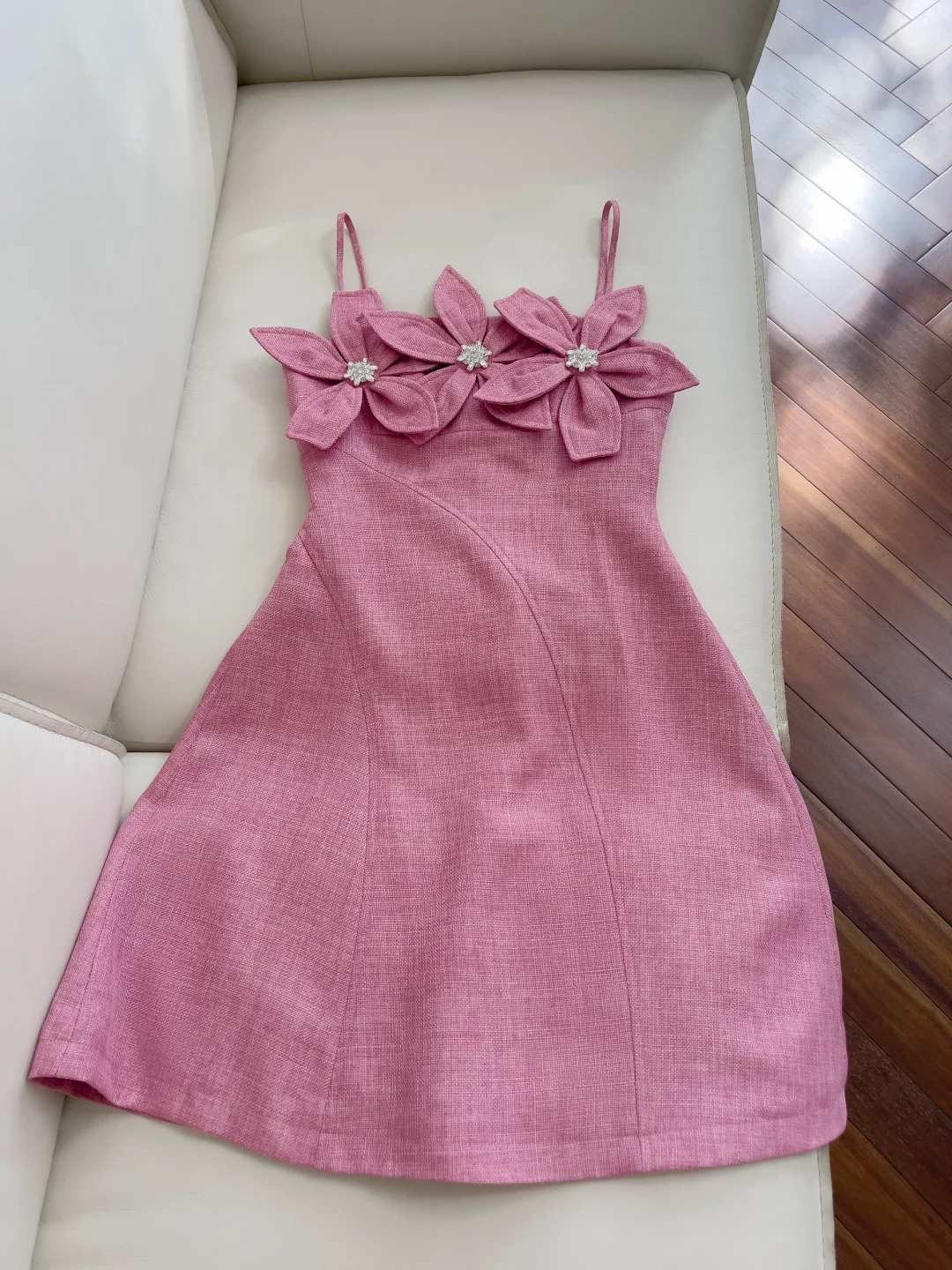 Elegante vestido de fiesta corto de satén con tirantes finos y flores, vestido de fiesta, vestido de cumpleaños GG2778