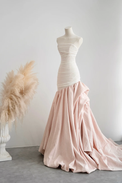 Vestido de fiesta largo de satén con corte sirena, sin tirantes, elegante, para graduación, noche, GG2816