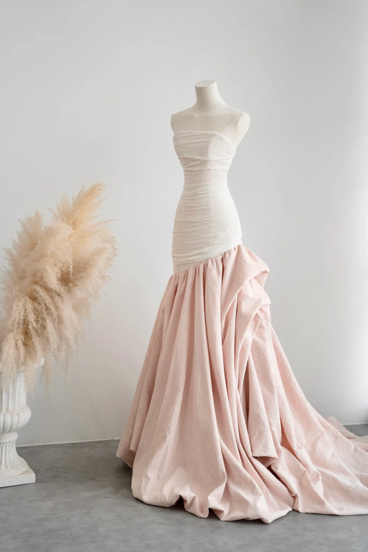 Vestido de fiesta largo de satén con corte sirena, sin tirantes, elegante, para graduación, noche, GG2816