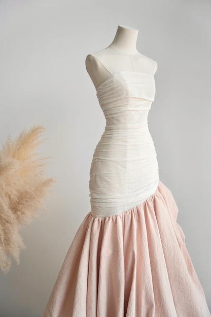 Vestido de fiesta largo de satén con corte sirena, sin tirantes, elegante, para graduación, noche, GG2816