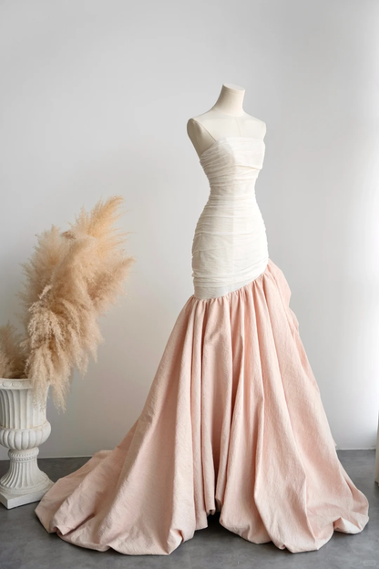 Vestido de fiesta largo de satén con corte sirena, sin tirantes, elegante, para graduación, noche, GG2816