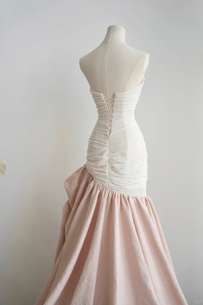 Vestido de fiesta largo de satén con corte sirena, sin tirantes, elegante, para graduación, noche, GG2816