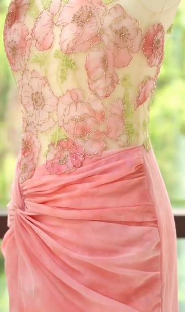 Hermoso vestido de fiesta largo de sirena con cuello chino, de gasa, tul y cuentas, con abertura, para graduación, noche, GG2821