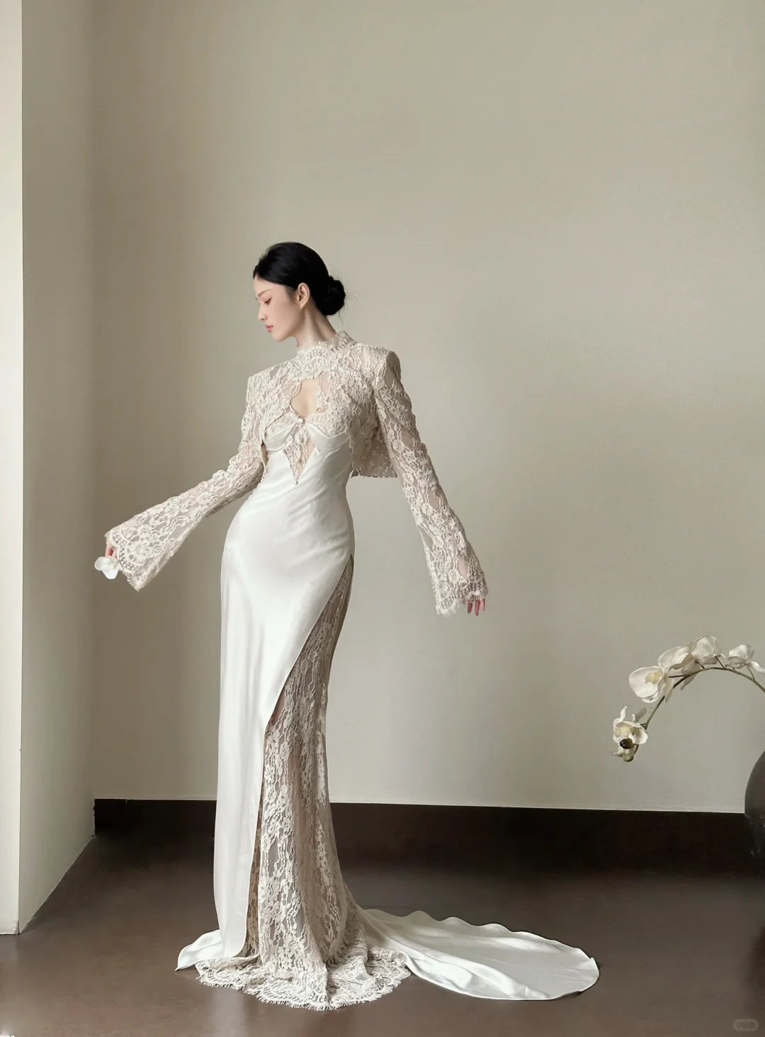 Vestido largo de fiesta, de noche y de satén de seda con tirantes finos y corte sirena, GG2830