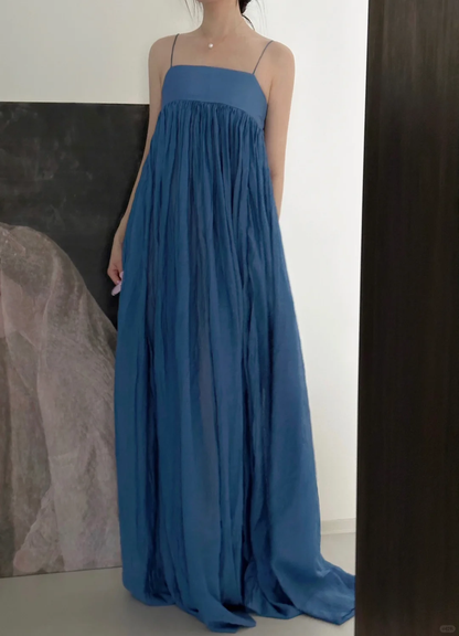 Vestido largo elegante de satén y gasa con tirantes finos para fiesta de graduación, noche o boda GG2833