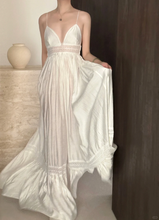 Vestido de fiesta largo de satén con tirantes finos, corte A, corte en A, para graduación, noche, GG2834