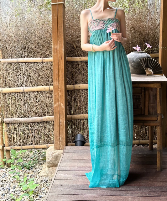 Vestido largo de satén azul claro con tirantes finos, elegante, para fiesta de graduación o de noche (GG2837)