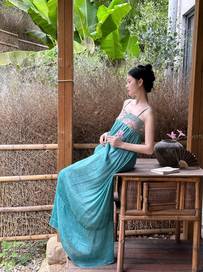 Vestido largo de satén azul claro con tirantes finos, elegante, para fiesta de graduación o de noche (GG2837)