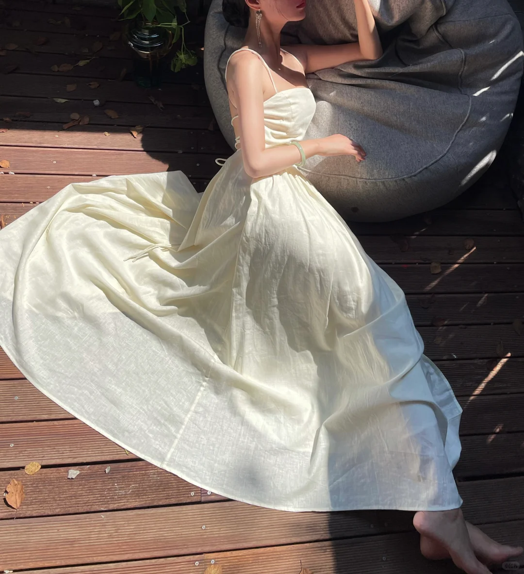 Hermoso vestido de fiesta largo de gasa con tirantes finos, espalda descubierta, corte A, GG2852