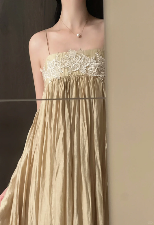 Vestido largo de gasa con tirantes finos y apliques, para fiesta de graduación o de noche, GG2854