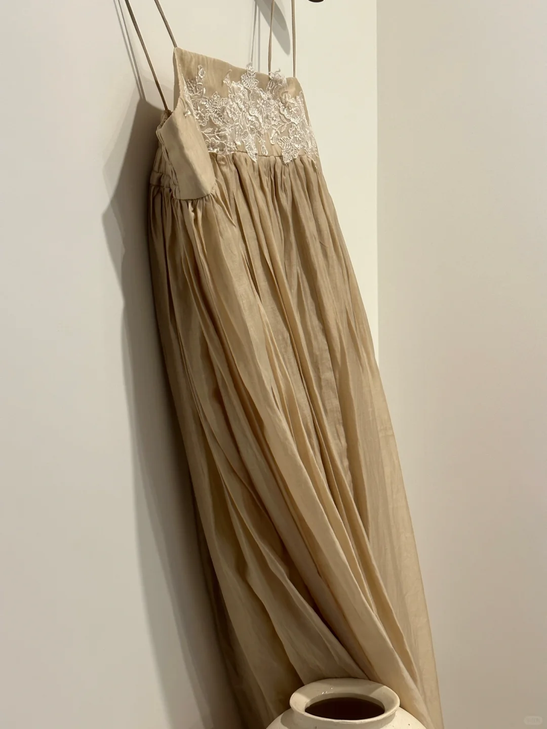 Vestido largo de gasa con tirantes finos y apliques, para fiesta de graduación o de noche, GG2854