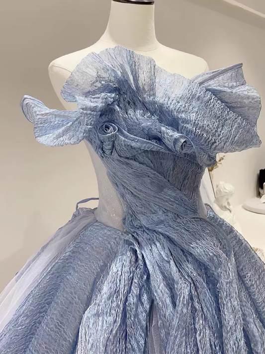 Vestido de fiesta largo de tul sin tirantes, corte A, único, para graduación, noche, GG2859