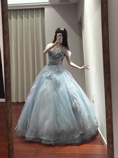 Vestido de fiesta largo con apliques de tul y hombros descubiertos, vestido de fiesta, vestido de noche GG2862