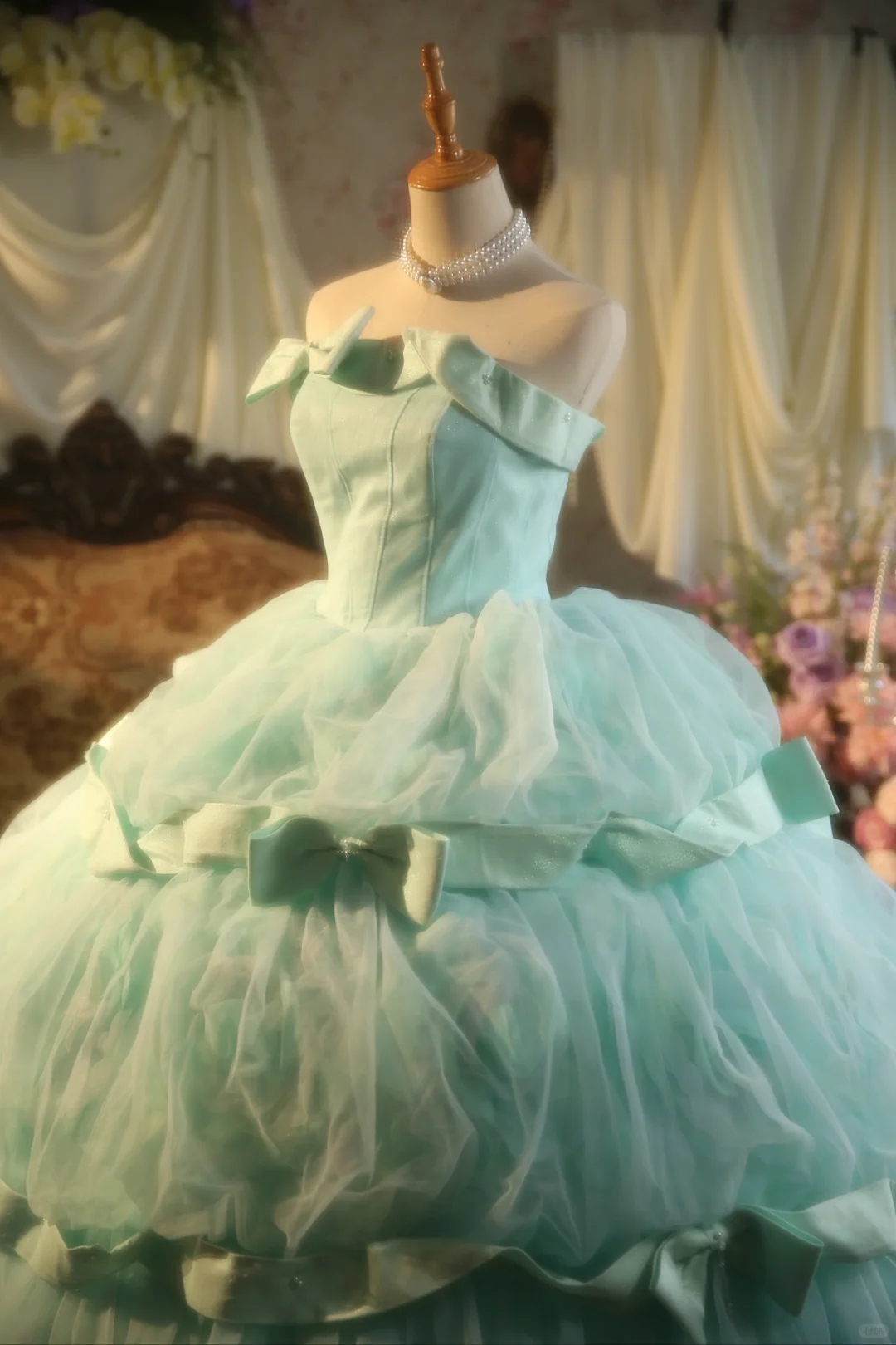 Impresionante vestido de fiesta sin tirantes en tul azul Tiffany, vestido de fiesta, vestido de noche GG2868