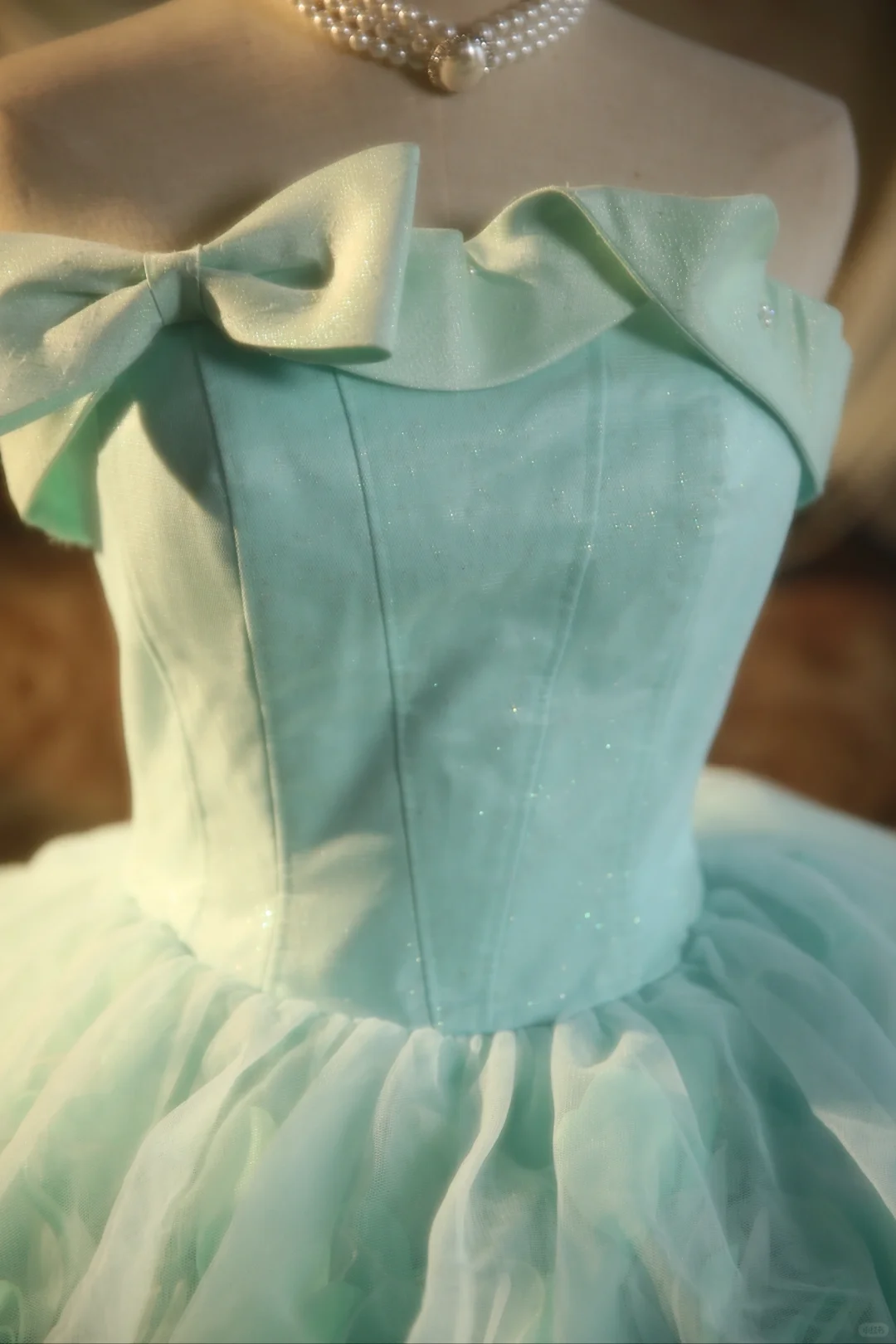 Impresionante vestido de fiesta sin tirantes en tul azul Tiffany, vestido de fiesta, vestido de noche GG2868