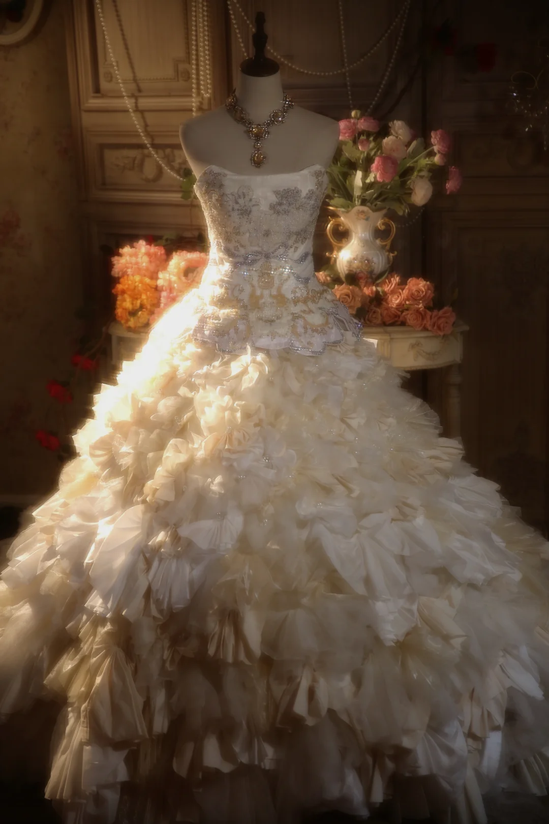Vestido de fiesta vintage de satén, sin tirantes, de gasa y cuentas, largo, para graduación, noche, GG2872