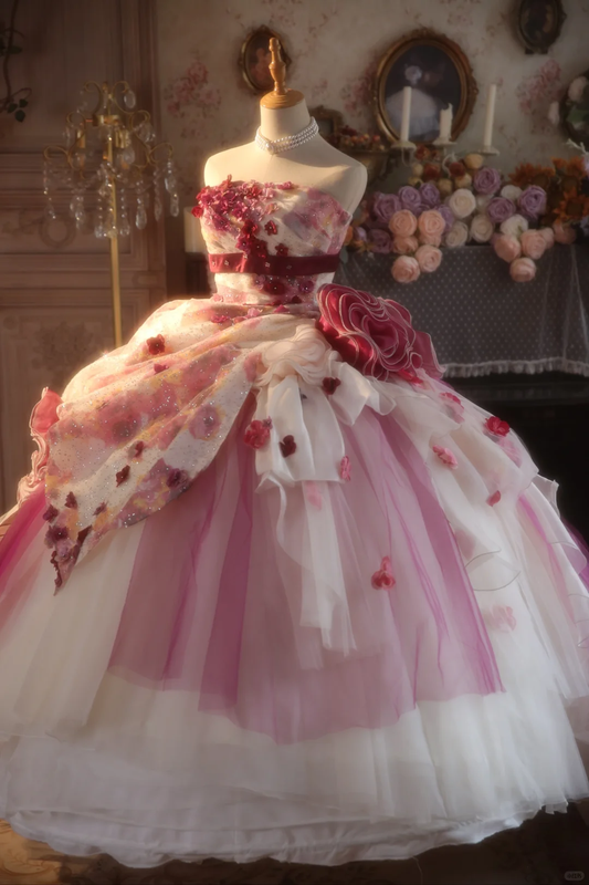 Impresionante vestido de fiesta largo sin tirantes con apliques de tul, vestido de fiesta, vestido de noche GG2874