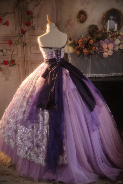 Hermoso vestido de fiesta largo sin tirantes de tul con encaje y cuentas, vestido de fiesta, vestido de noche GG2875