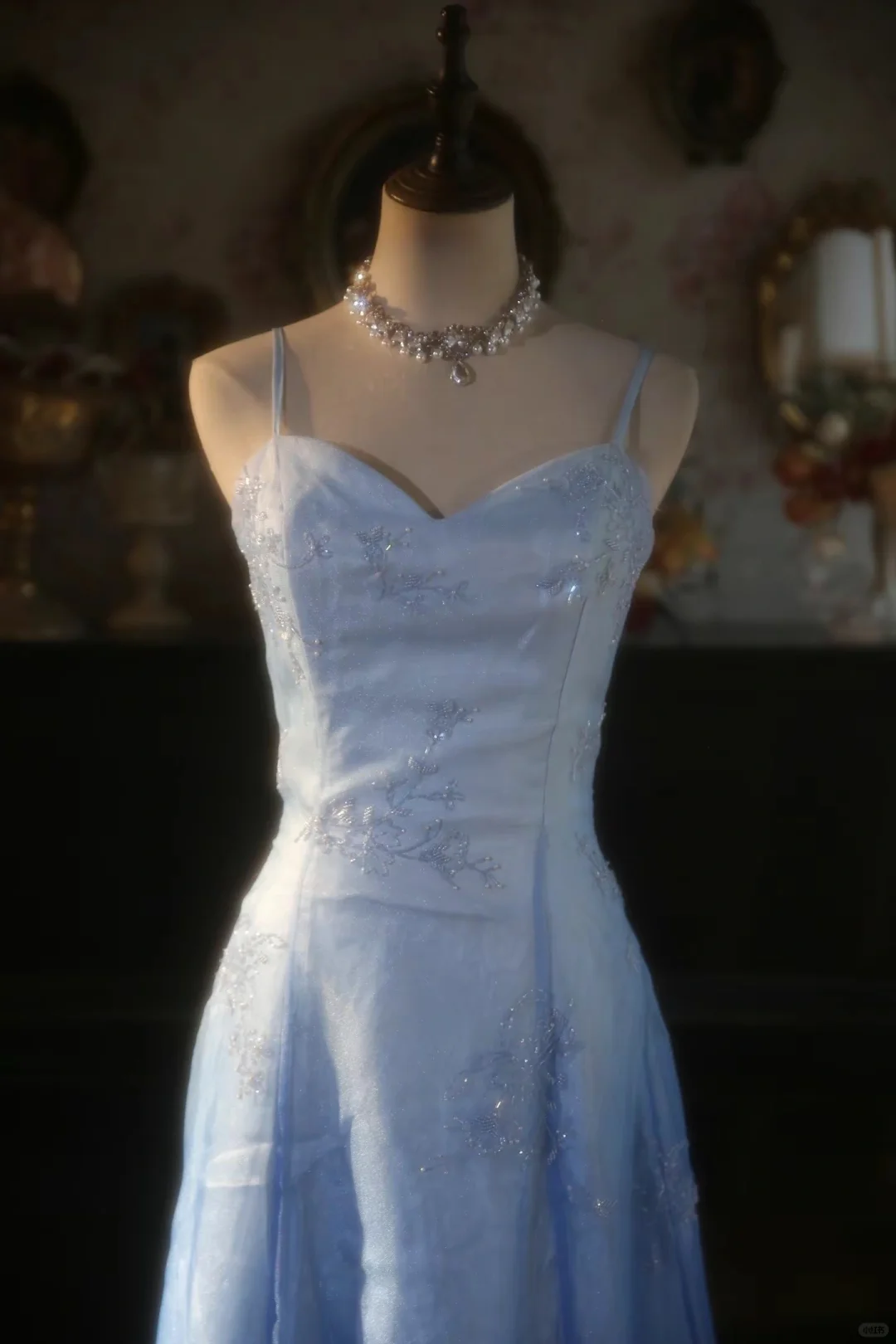 Vestido largo elegante de fiesta, de noche, con tirantes finos, de satén y tul con cuentas, corte A, GG2881