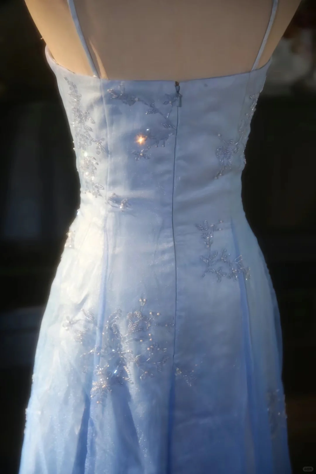 Vestido largo elegante de fiesta, de noche, con tirantes finos, de satén y tul con cuentas, corte A, GG2881