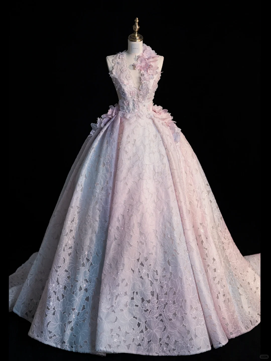 Vestido largo de fiesta con cuello halter y apliques de satén, vestido de fiesta, vestido de noche GG2887