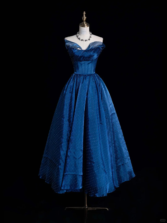 Vestido de fiesta largo de satén con cuentas, sin tirantes, corte A, de tul, de noche, GG2891
