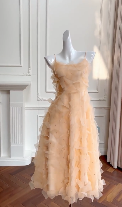 Vestido largo de satén con tirantes finos, corte A, para fiesta de graduación o de noche, GG2899